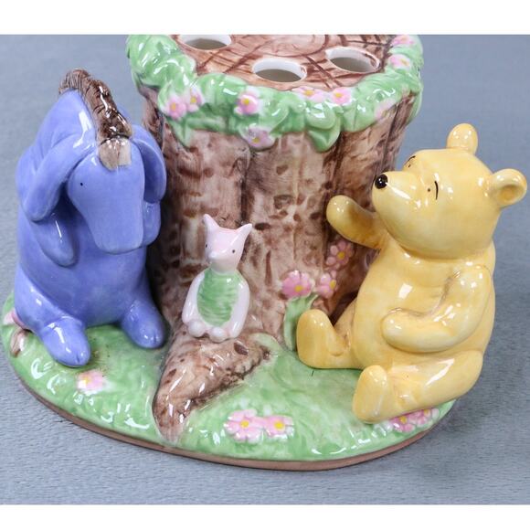 Disney Winnie the Pooh Ceramic Flower Frog Holder Pooh Eeyore Piglet Figurine - Picture 7 of 10